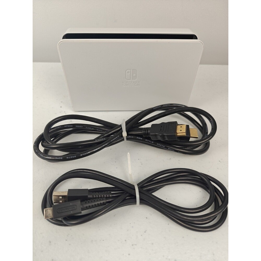 Nintendo Switch Dock - White Oled (HAC-007) With OEM Power Cable And HDMI Cable